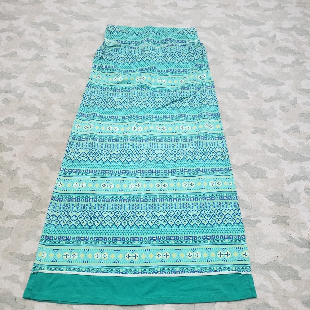 Kuhl Skirt Womens Small Green Pull On Geo Print Outdoors Maxi